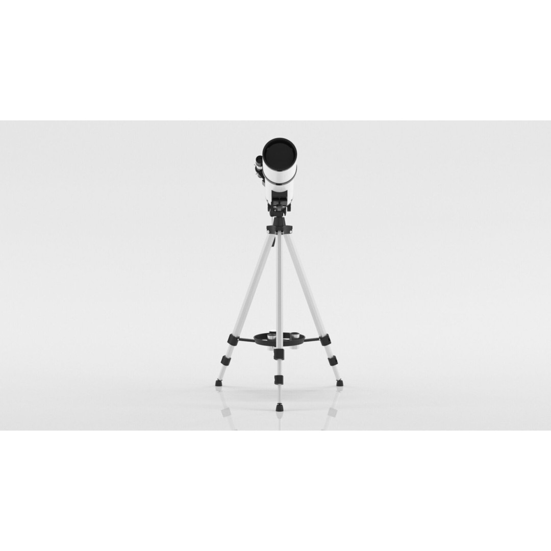 80mm Aperture 600mm AZ Mount Refractor Telescope 3D Model – Low Poly PBR Game Asset, FBX, OBJ - View 18