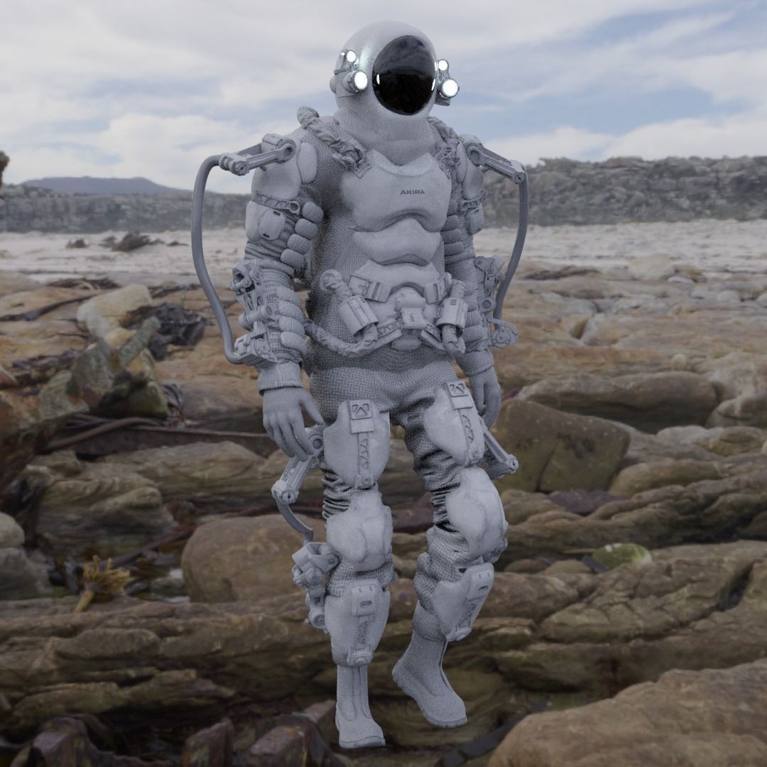 Astro Ranger 3D Model – Low Poly Sci-Fi Space Suit, FBX - View 13