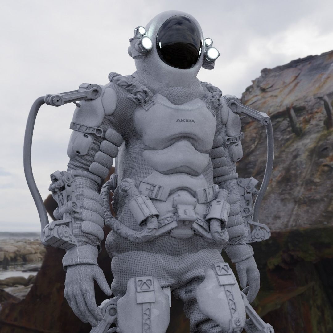 Astro Ranger 3D Model – Low Poly Sci-Fi Space Suit, FBX - View 15