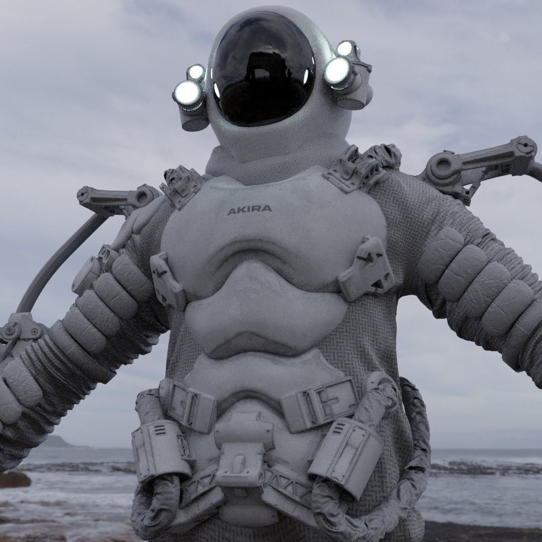 Astro Ranger 3D Model – Low Poly Sci-Fi Space Suit, FBX - View 16