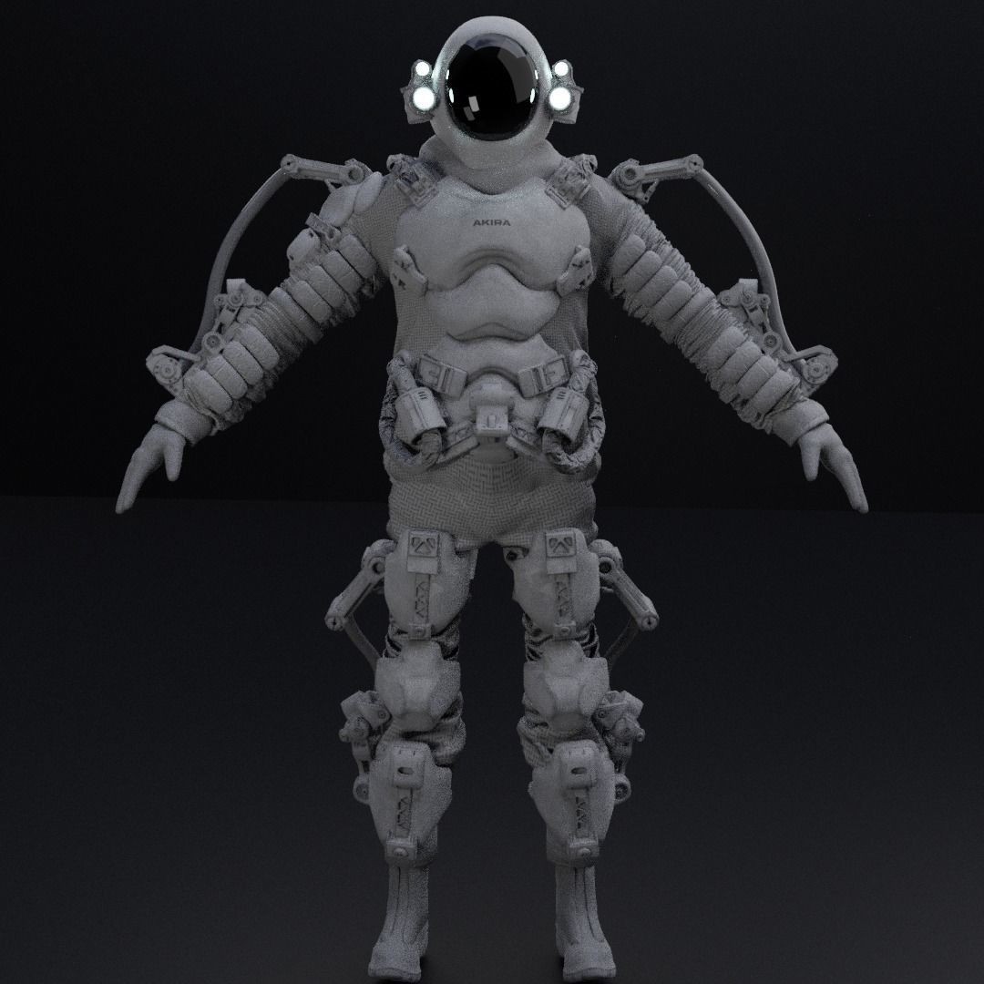 Astro Ranger 3D Model – Low Poly Sci-Fi Space Suit, FBX - View 17