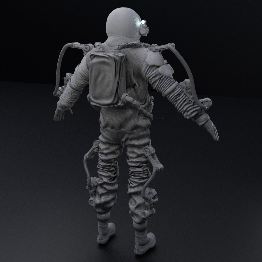 Astro Ranger 3D Model – Low Poly Sci-Fi Space Suit, FBX - View 18