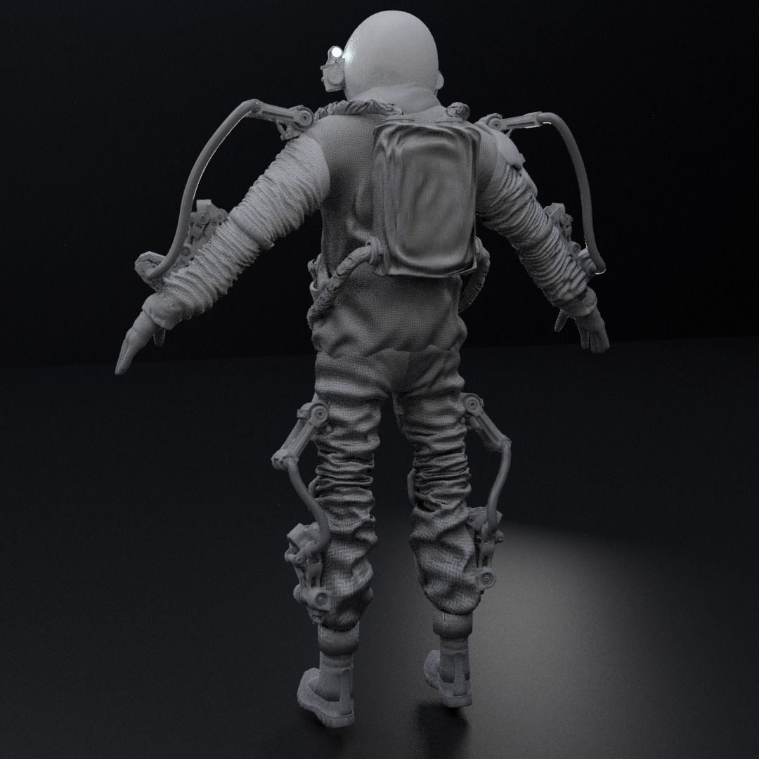 Astro Ranger 3D Model – Low Poly Sci-Fi Space Suit, FBX - View 19