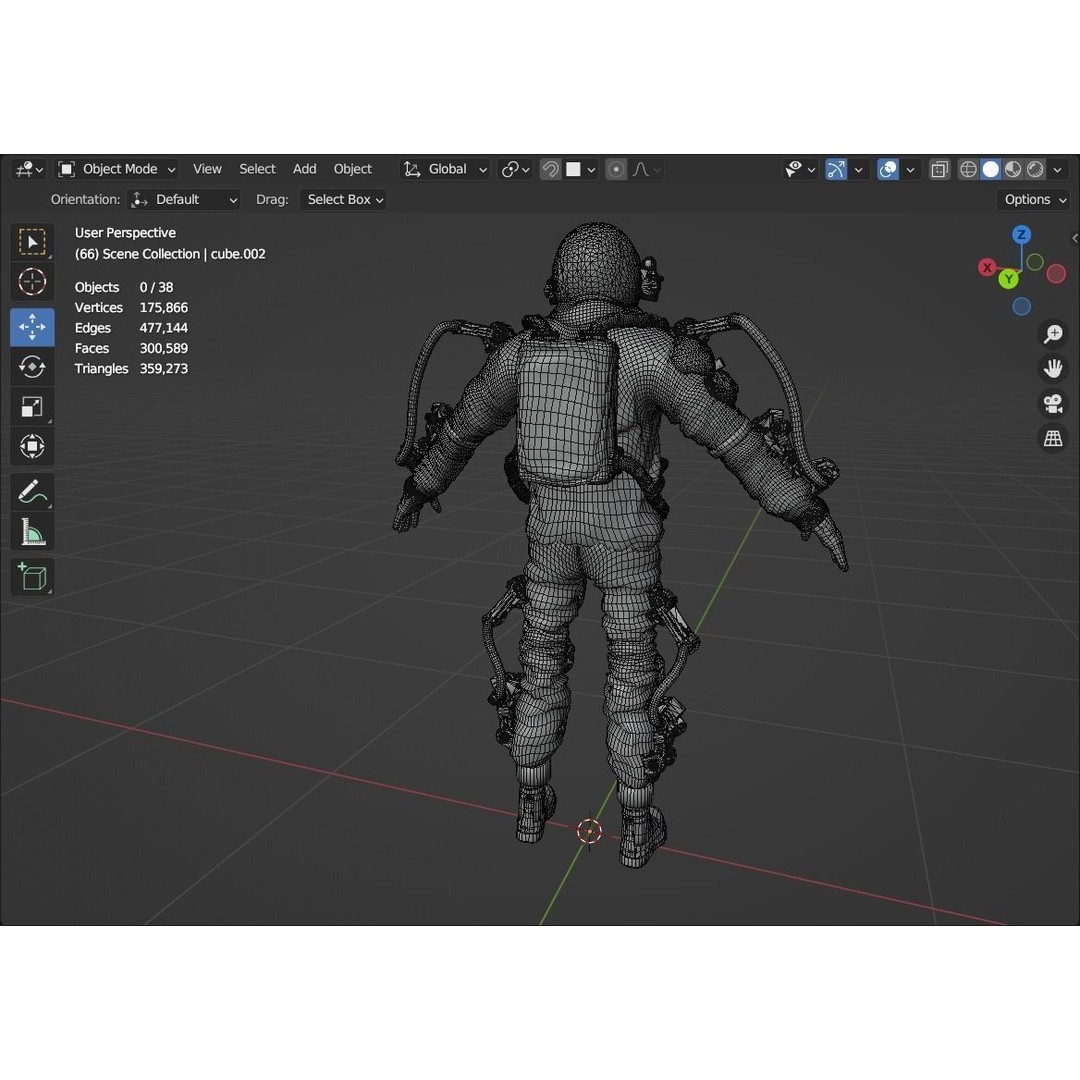 Astro Ranger 3D Model – Low Poly Sci-Fi Space Suit, FBX - View 23