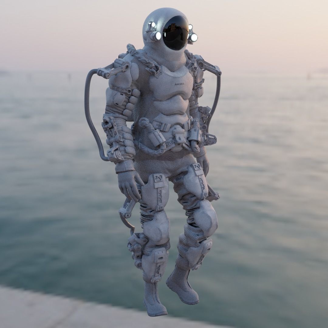 Astro Ranger 3D Model – Low Poly Sci-Fi Space Suit, FBX - View 7
