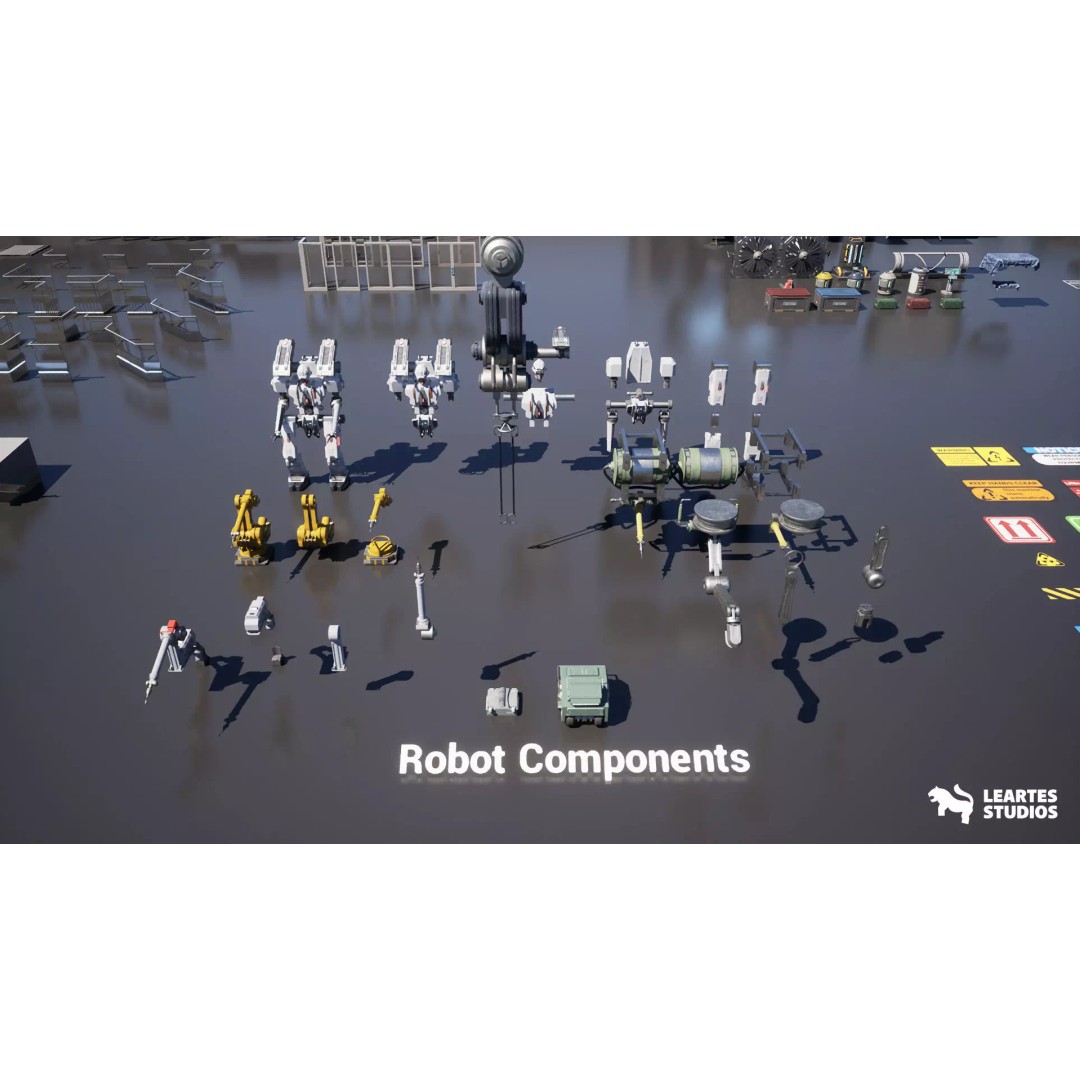 Sci-Fi Robot Factory 3D Model – Low Poly Environment, Game Ready, FBX