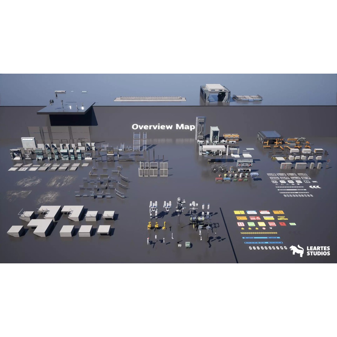 Sci-Fi Robot Factory 3D Model – Low Poly Environment, Game Ready, FBX - View 18