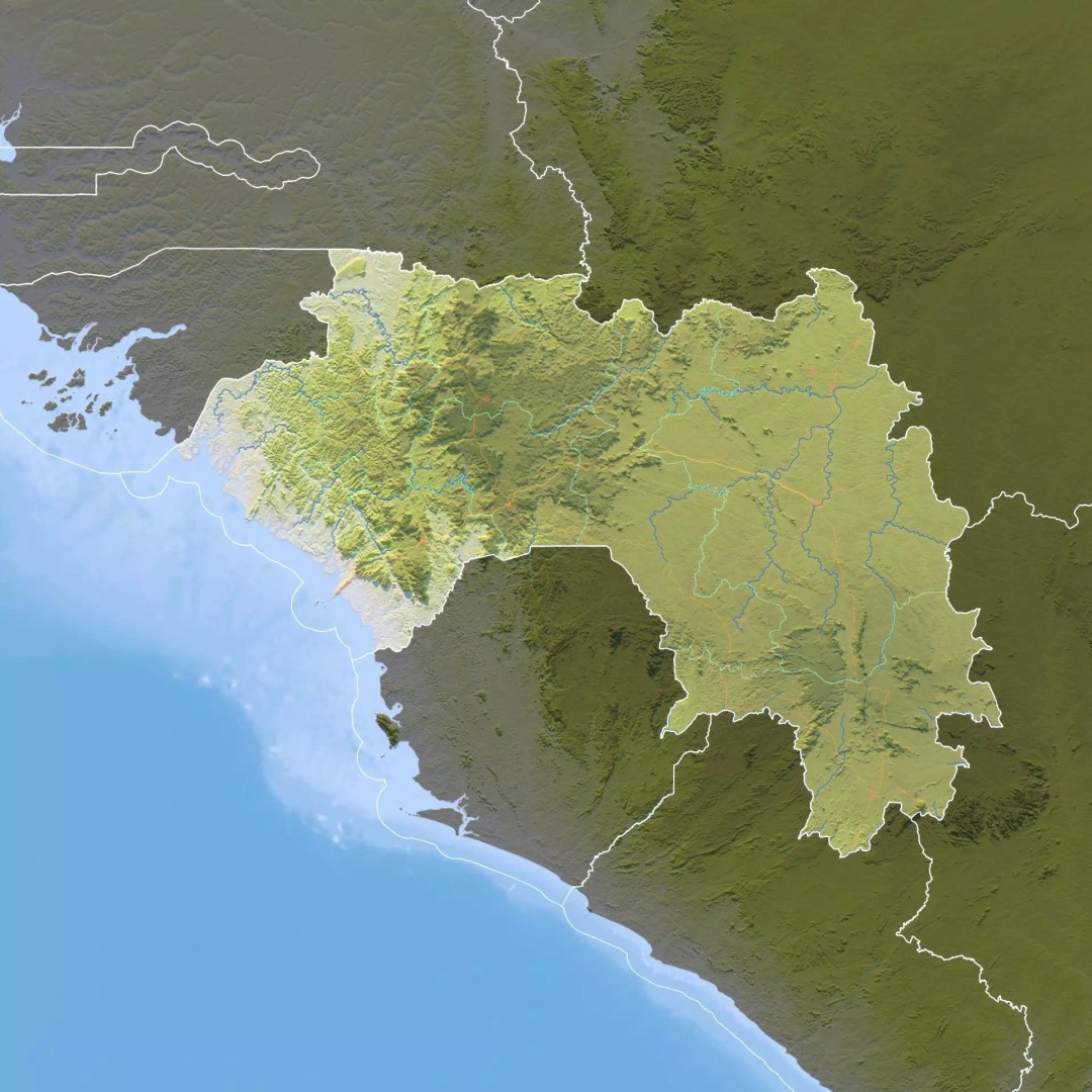 Guinea Map 3D Model – Realistic Satellite Terrain, 18K Textures - View 10