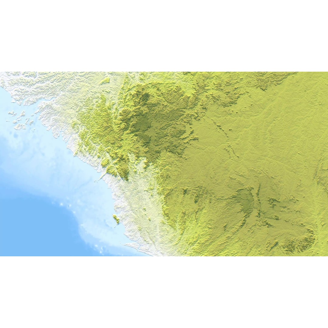 Guinea Map 3D Model – Realistic Satellite Terrain, 18K Textures - View 12