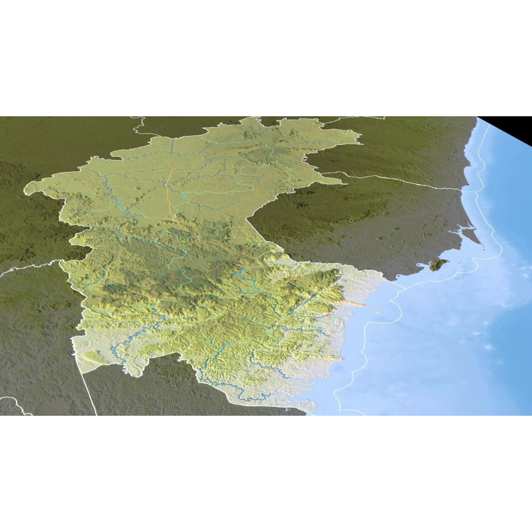 Guinea Map 3D Model – Realistic Satellite Terrain, 18K Textures - View 15