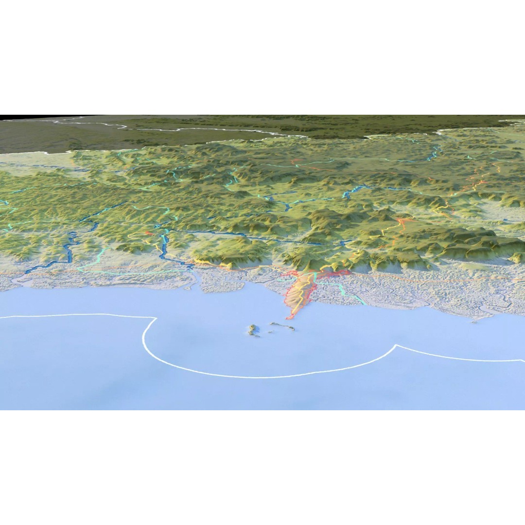 Guinea Map 3D Model – Realistic Satellite Terrain, 18K Textures - View 17