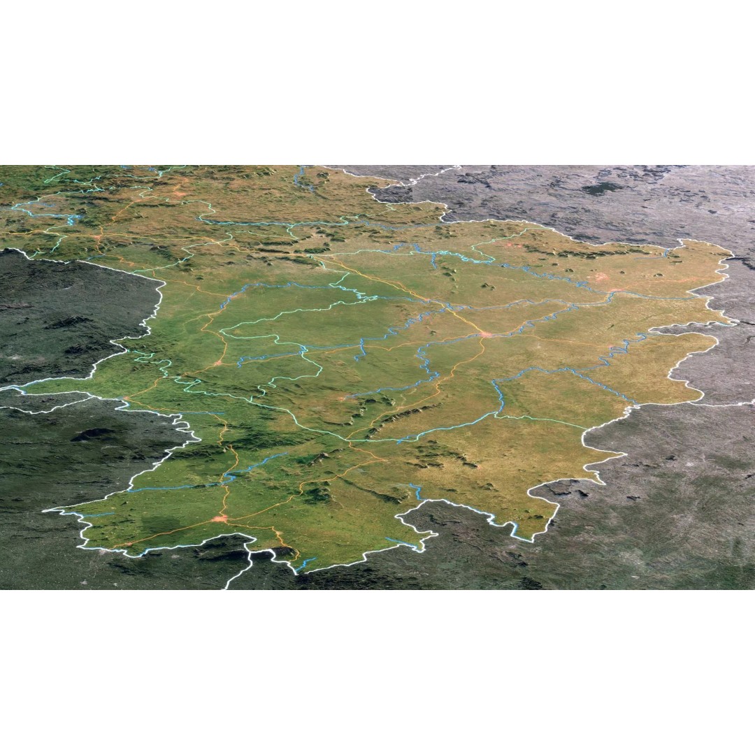 Guinea Map 3D Model – Realistic Satellite Terrain, 18K Textures - View 6