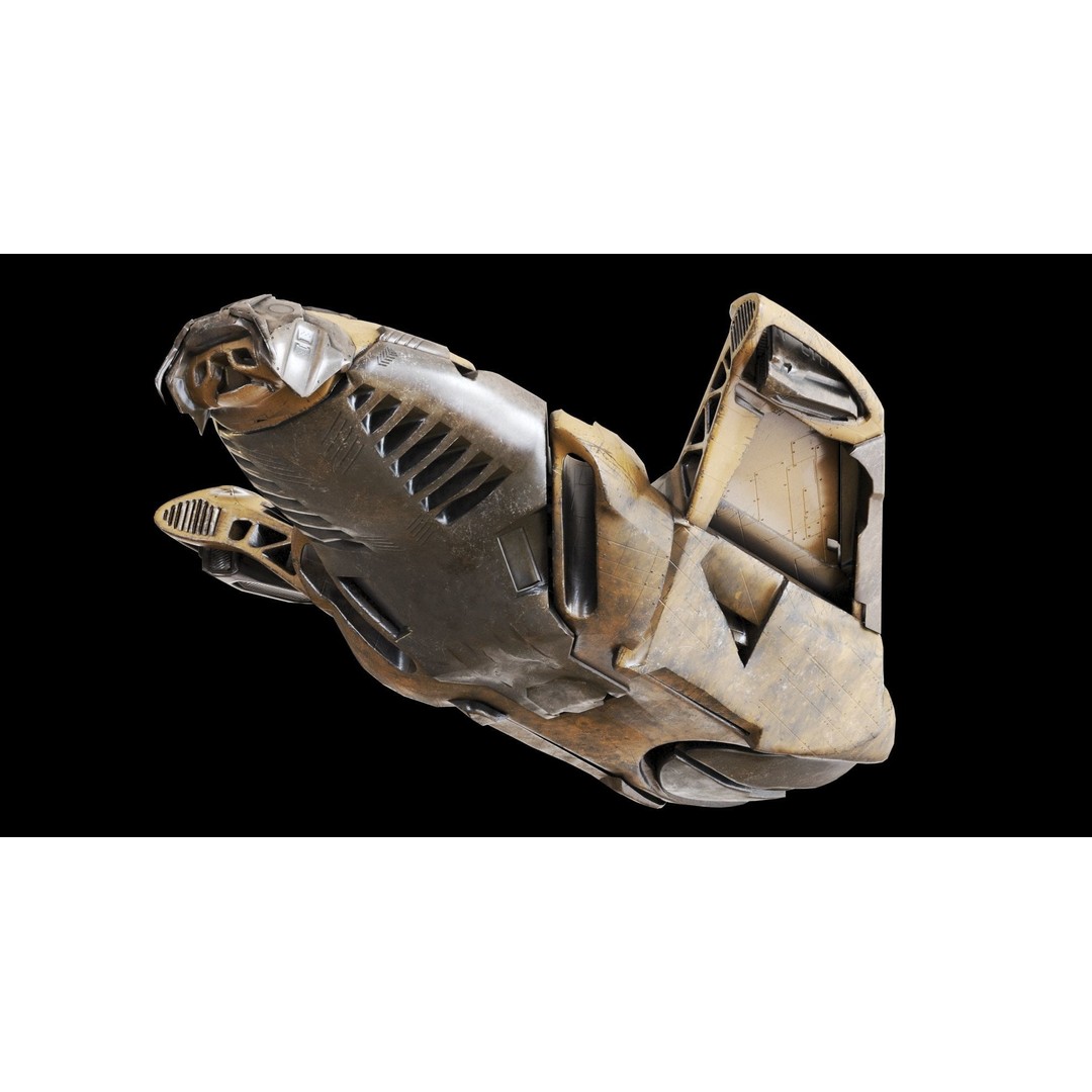 Sci-Fi Cargo Ship 3D Model – Low Poly Game Asset, FBX - View 10