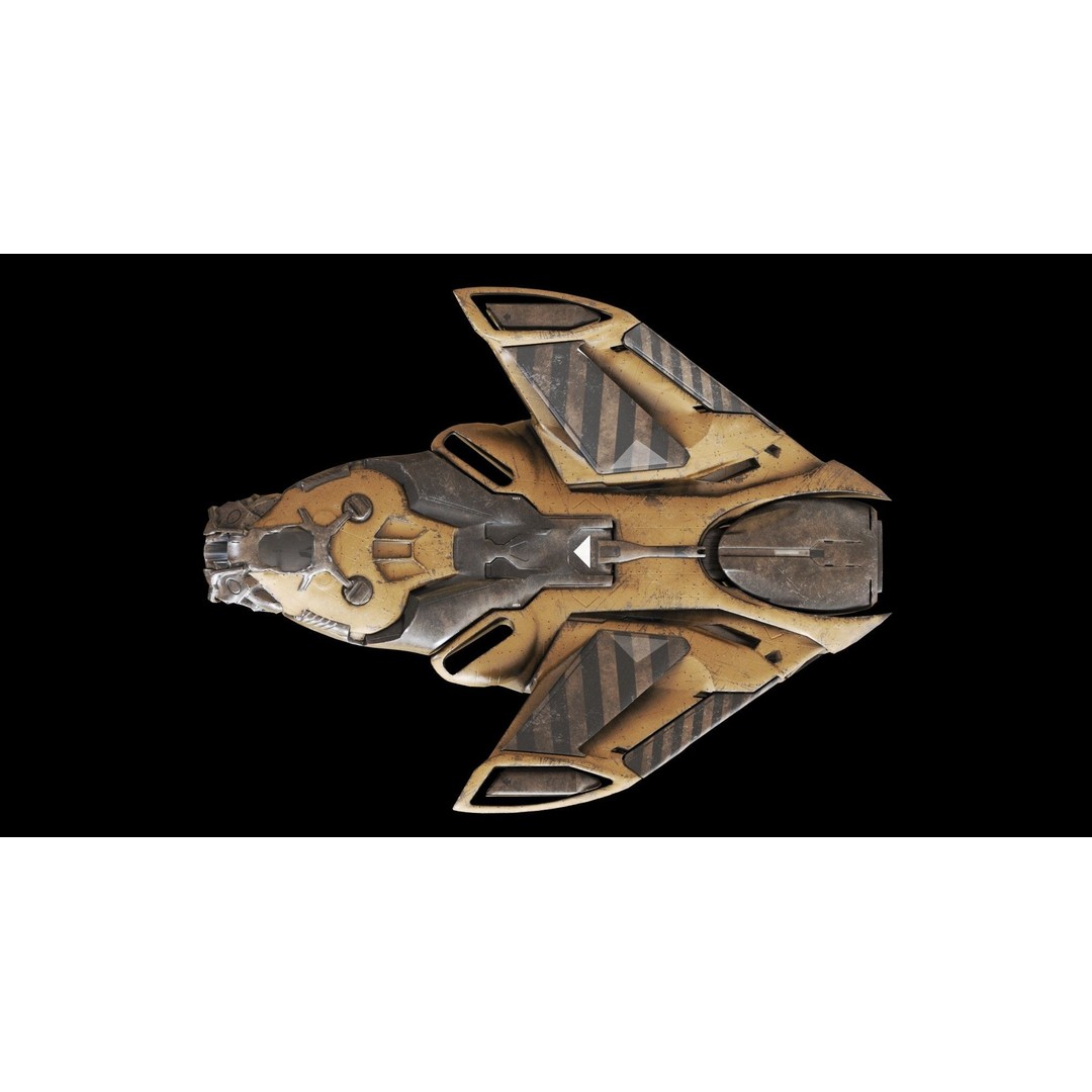 Sci-Fi Cargo Ship 3D Model – Low Poly Game Asset, FBX - View 6