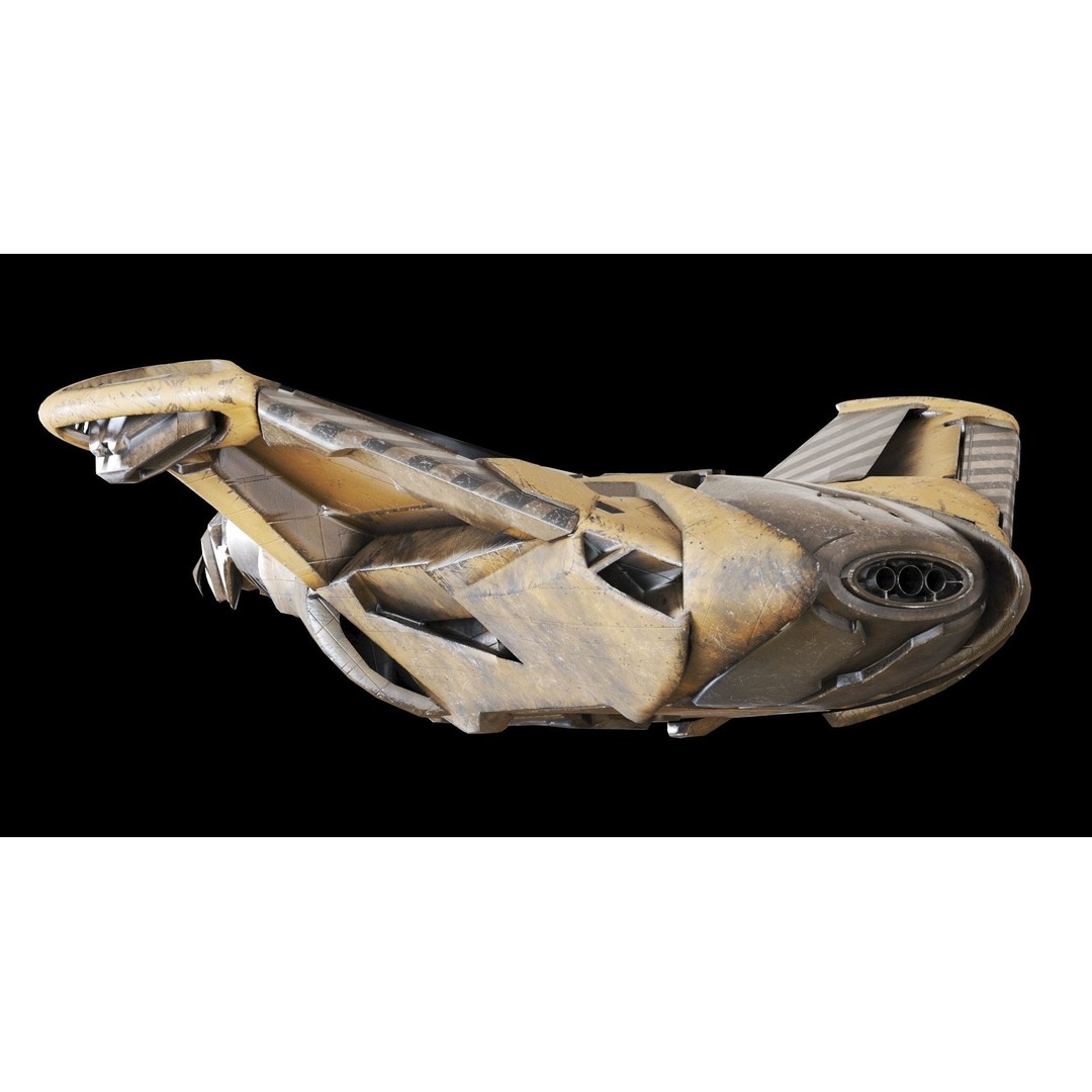 Sci-Fi Cargo Ship 3D Model – Low Poly Game Asset, FBX - View 8