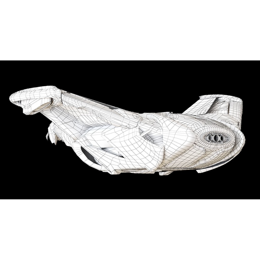 Sci-Fi Cargo Ship 3D Model – Low Poly Game Asset, FBX - View 9