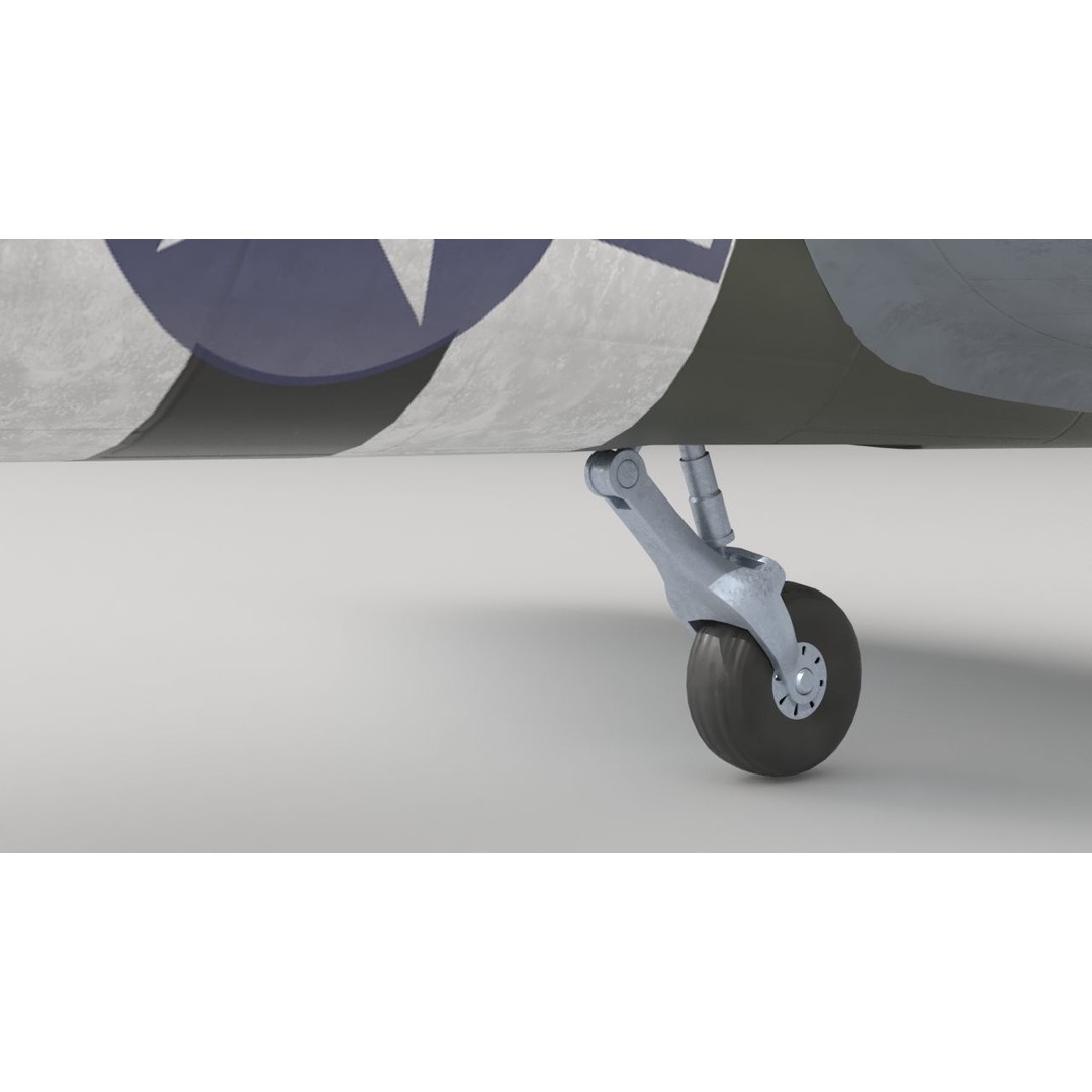 Douglas C47 Skytrain 3D Model – Low Poly Military Aircraft, FBX, OBJ - View 15