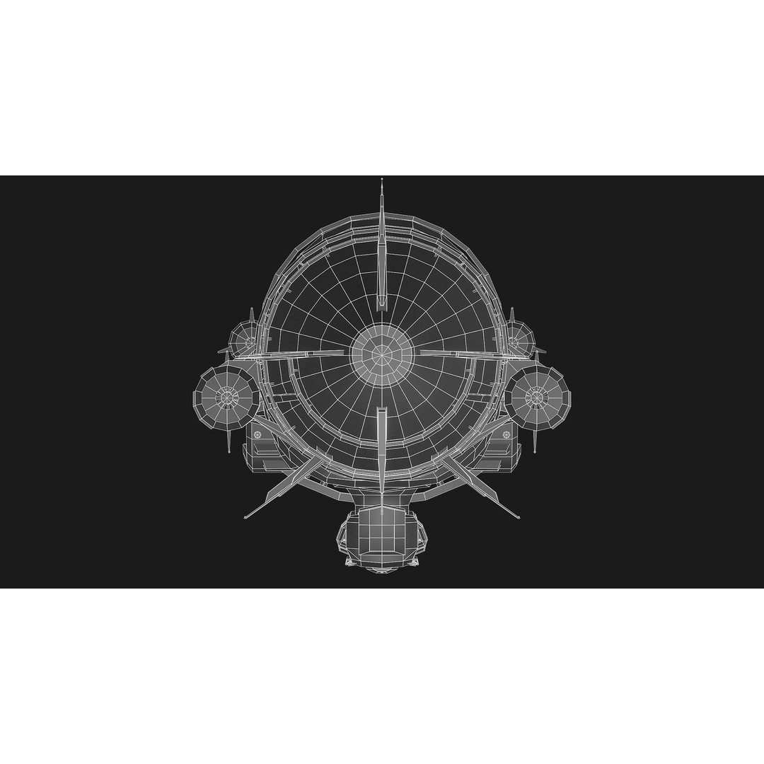 Steampunk Airship 3D Model – Low Poly Game Asset, FBX, Blender