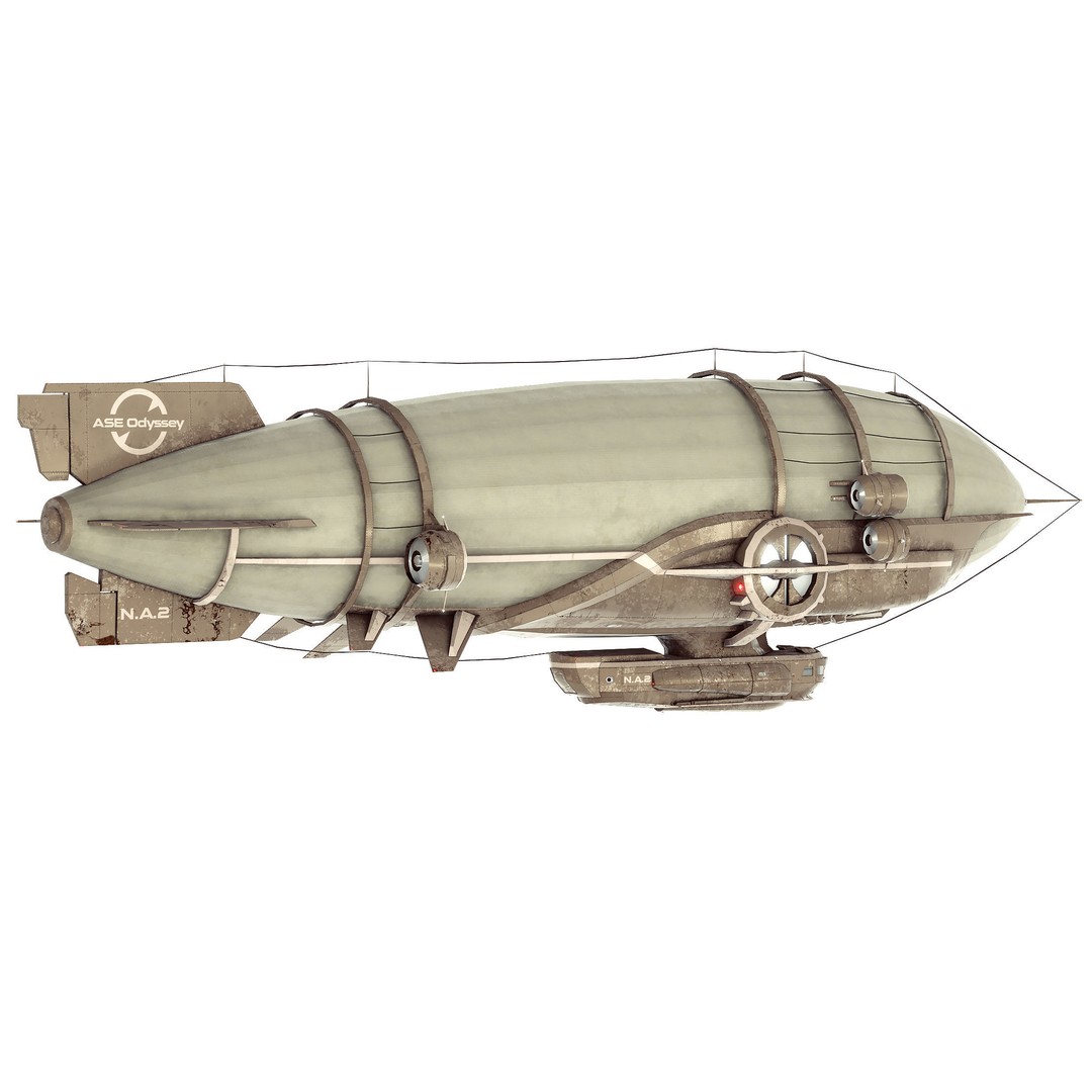 Steampunk Airship 3D Model – Low Poly Game Asset, FBX, Blender - View 10