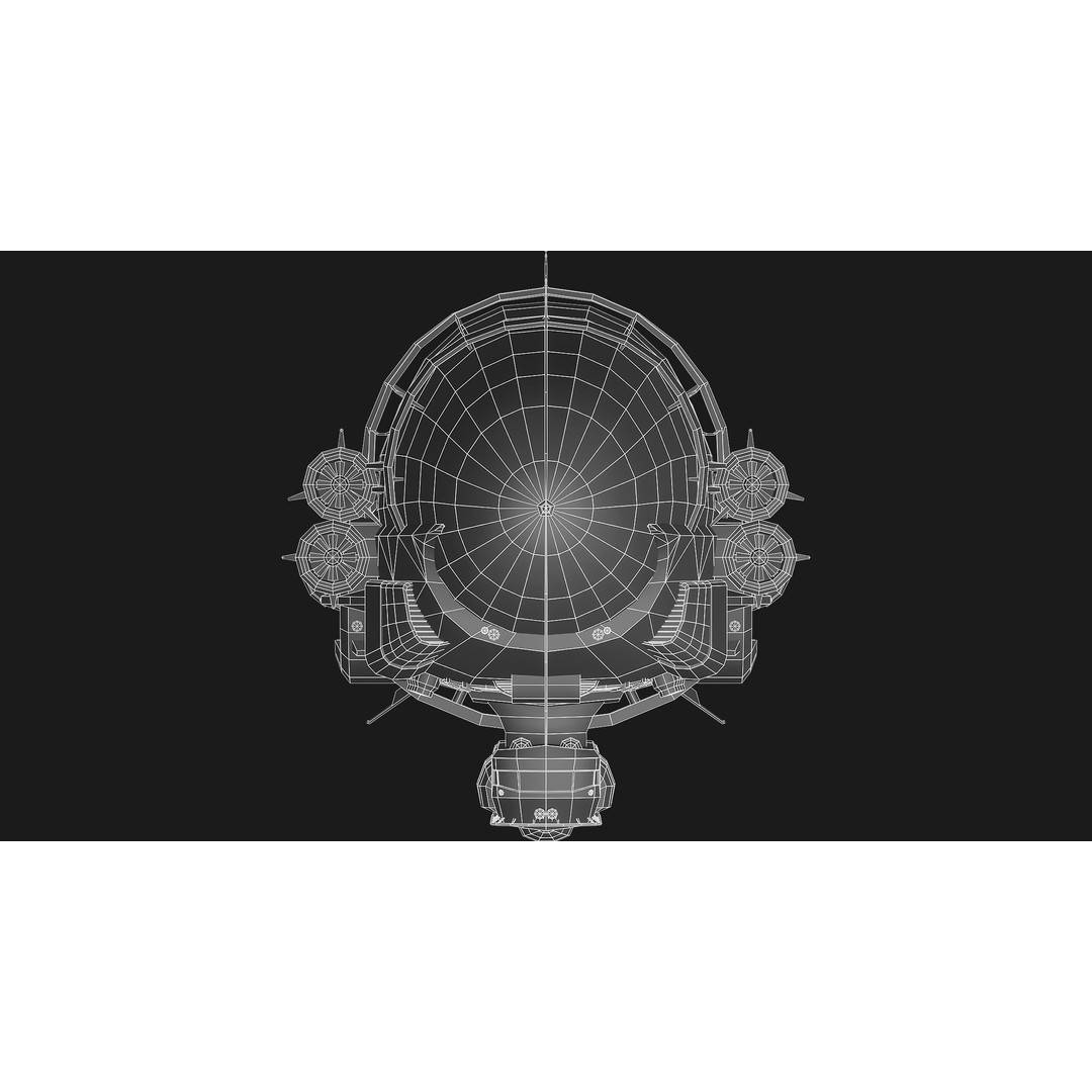 Steampunk Airship 3D Model – Low Poly Game Asset, FBX, Blender - View 17
