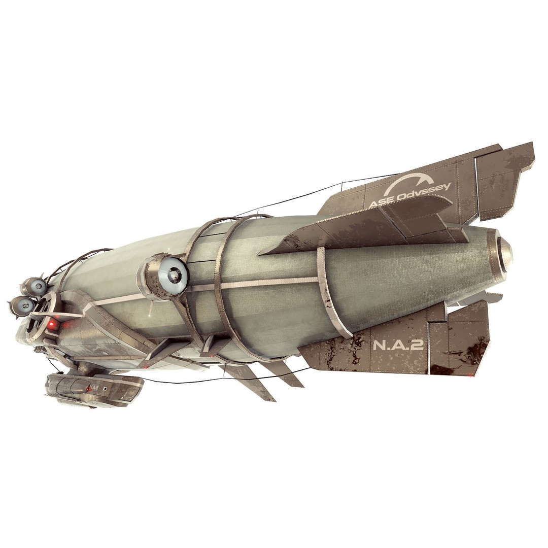 Steampunk Airship 3D Model – Low Poly Game Asset, FBX, Blender - View 4