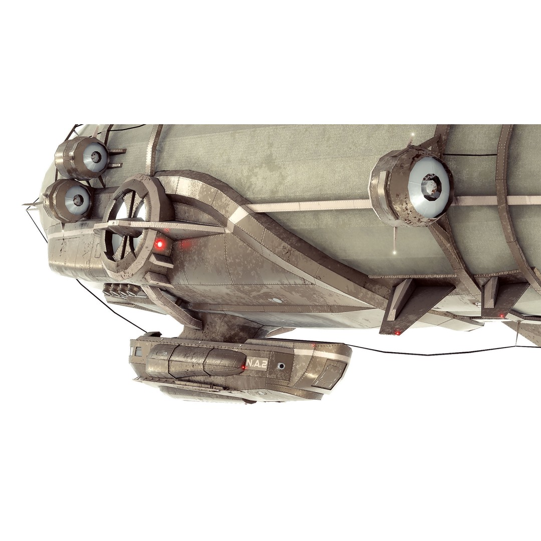 Steampunk Airship 3D Model – Low Poly Game Asset, FBX, Blender - View 6