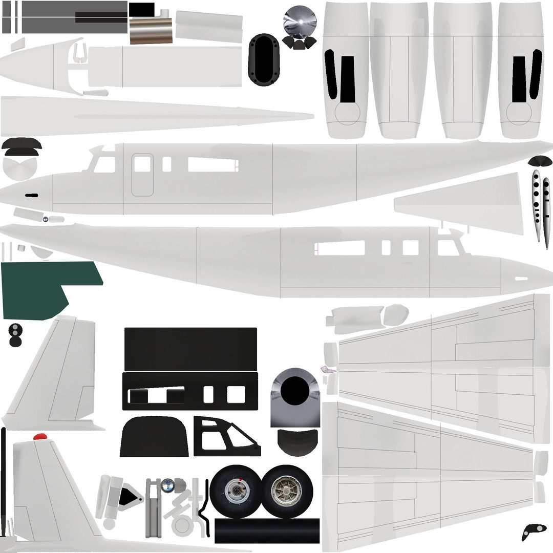 Turbo Commander 690 3D Model – Low Poly Static Aircraft with PBR Textures