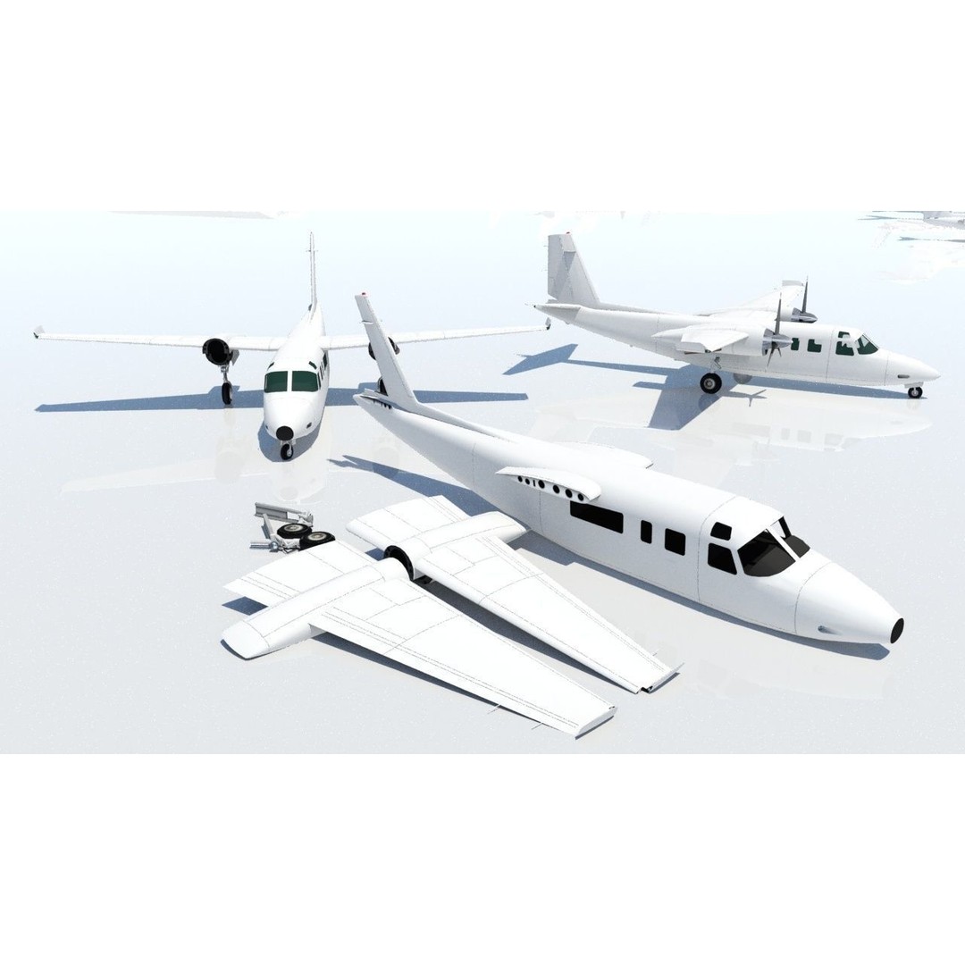 Turbo Commander 690 3D Model – Low Poly Static Aircraft with PBR Textures - View 10