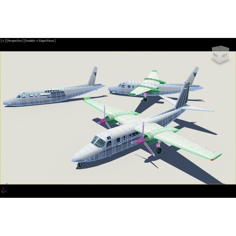 Turbo Commander 690 3D Model – Low Poly Static Aircraft with PBR Textures - View 11