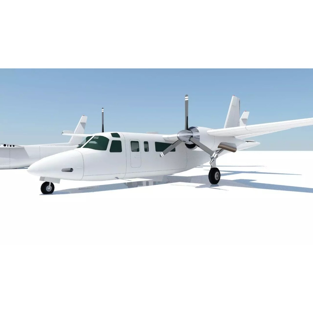 Turbo Commander 690 3D Model – Low Poly Static Aircraft with PBR Textures - View 2