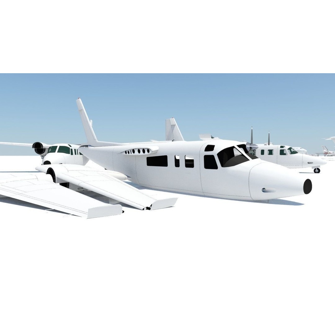 Turbo Commander 690 3D Model – Low Poly Static Aircraft with PBR Textures - View 3