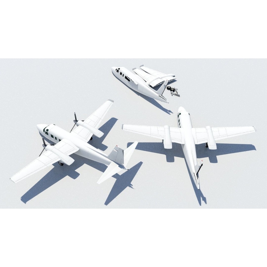 Turbo Commander 690 3D Model – Low Poly Static Aircraft with PBR Textures - View 5