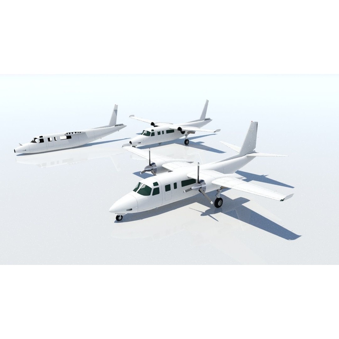 Turbo Commander 690 3D Model – Low Poly Static Aircraft with PBR Textures - View 6