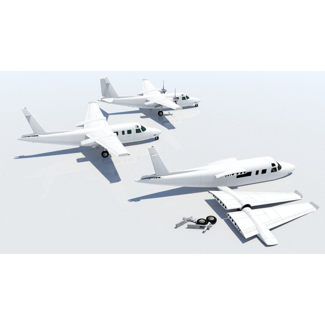 Turbo Commander 690 3D Model – Low Poly Static Aircraft with PBR Textures - View 7