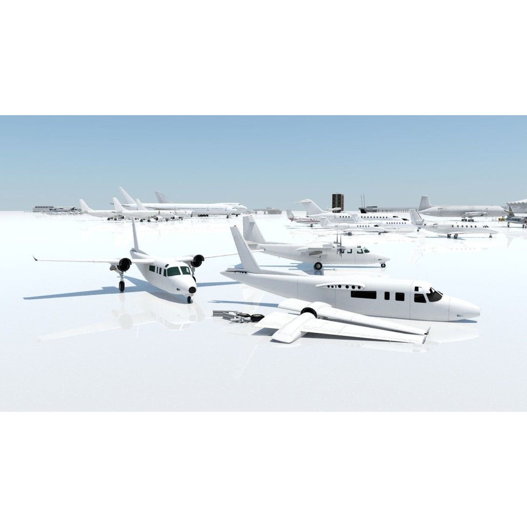 Turbo Commander 690 3D Model – Low Poly Static Aircraft with PBR Textures - View 8