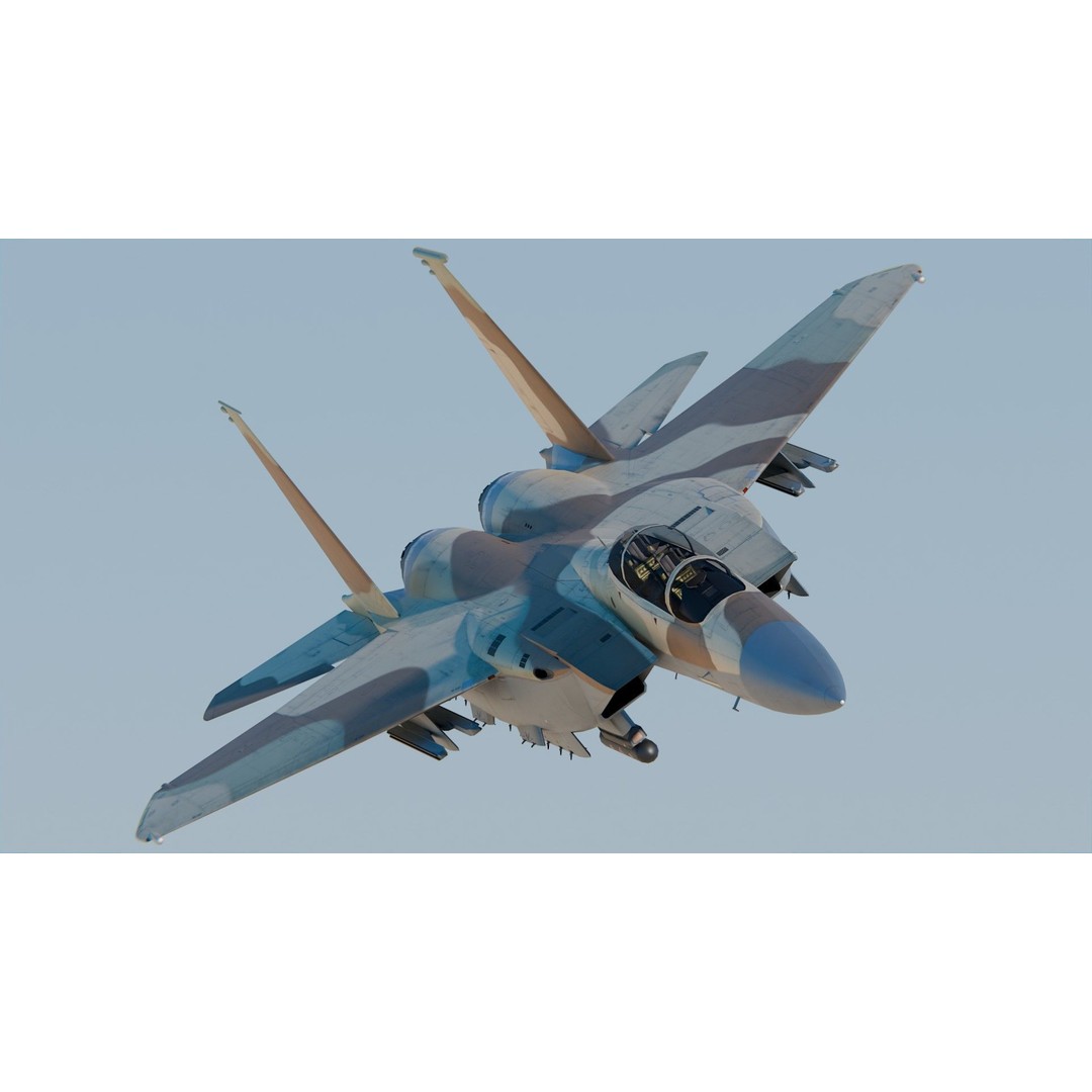 McDonnell Douglas F-15E Strike Eagle 3D Model – High Poly Game Asset, PBR Textures - View 4