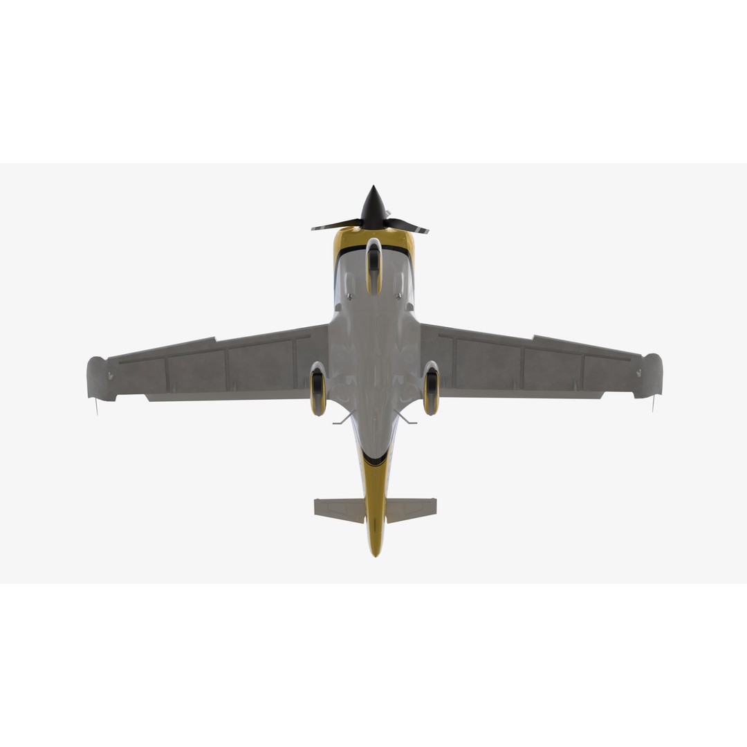 Cirrus SR22 3D Model – Yellow Carbon Aircraft, FBX & OBJ Formats - View 13