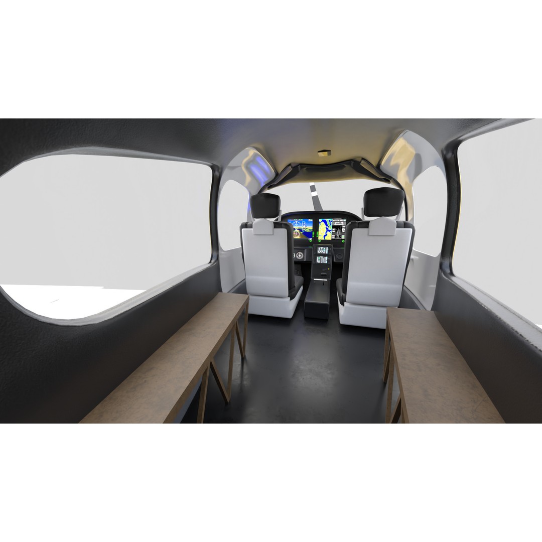 Cirrus SR22 3D Model – Yellow Carbon Aircraft, FBX & OBJ Formats - View 17
