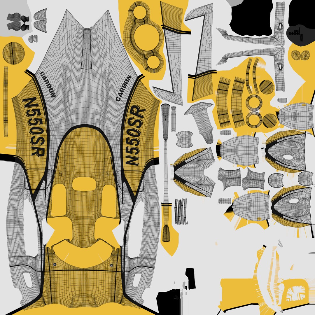 Cirrus SR22 3D Model – Yellow Carbon Aircraft, FBX & OBJ Formats - View 19