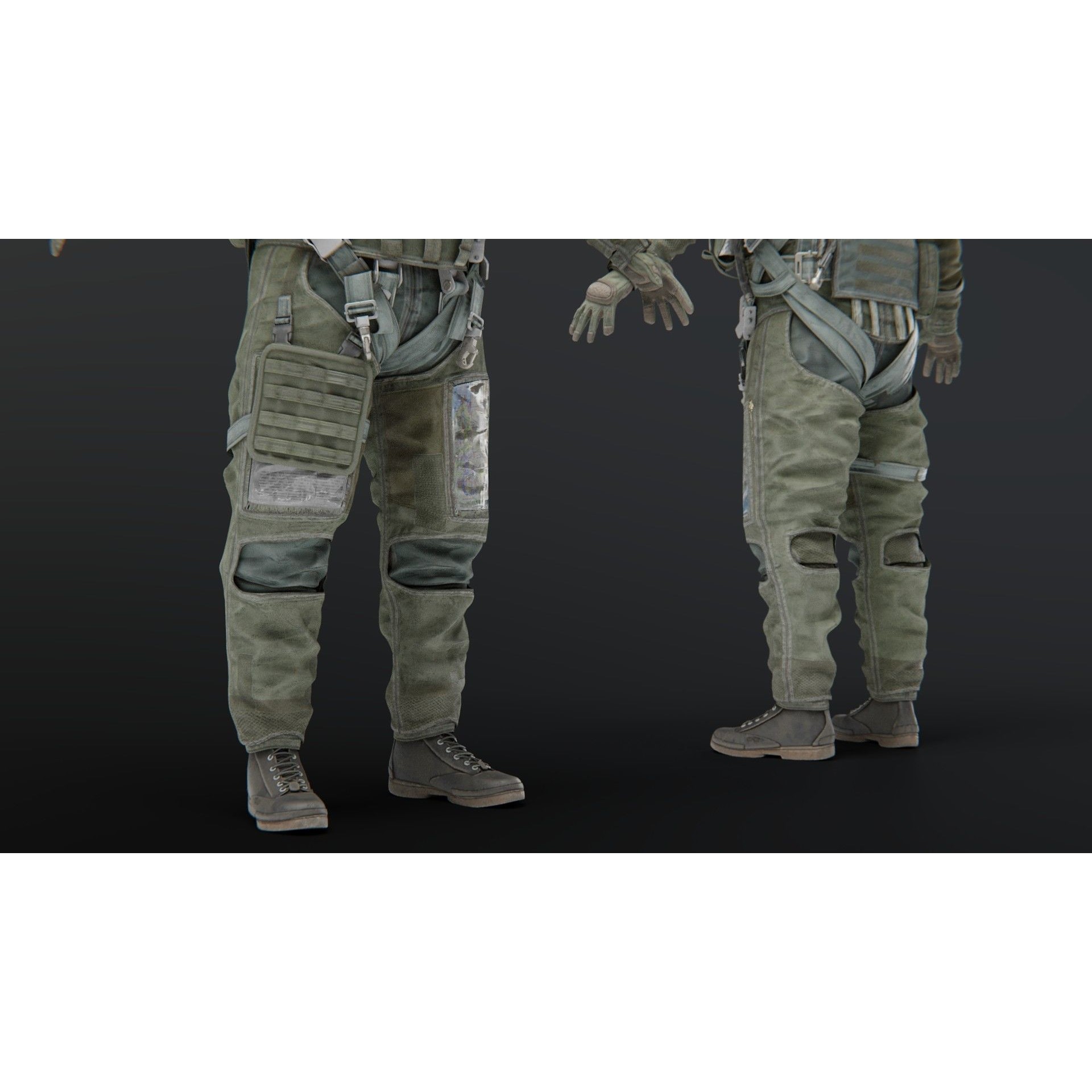 Fighter Pilot Suit - Low-Poly Game-Ready 3D Model - View 18