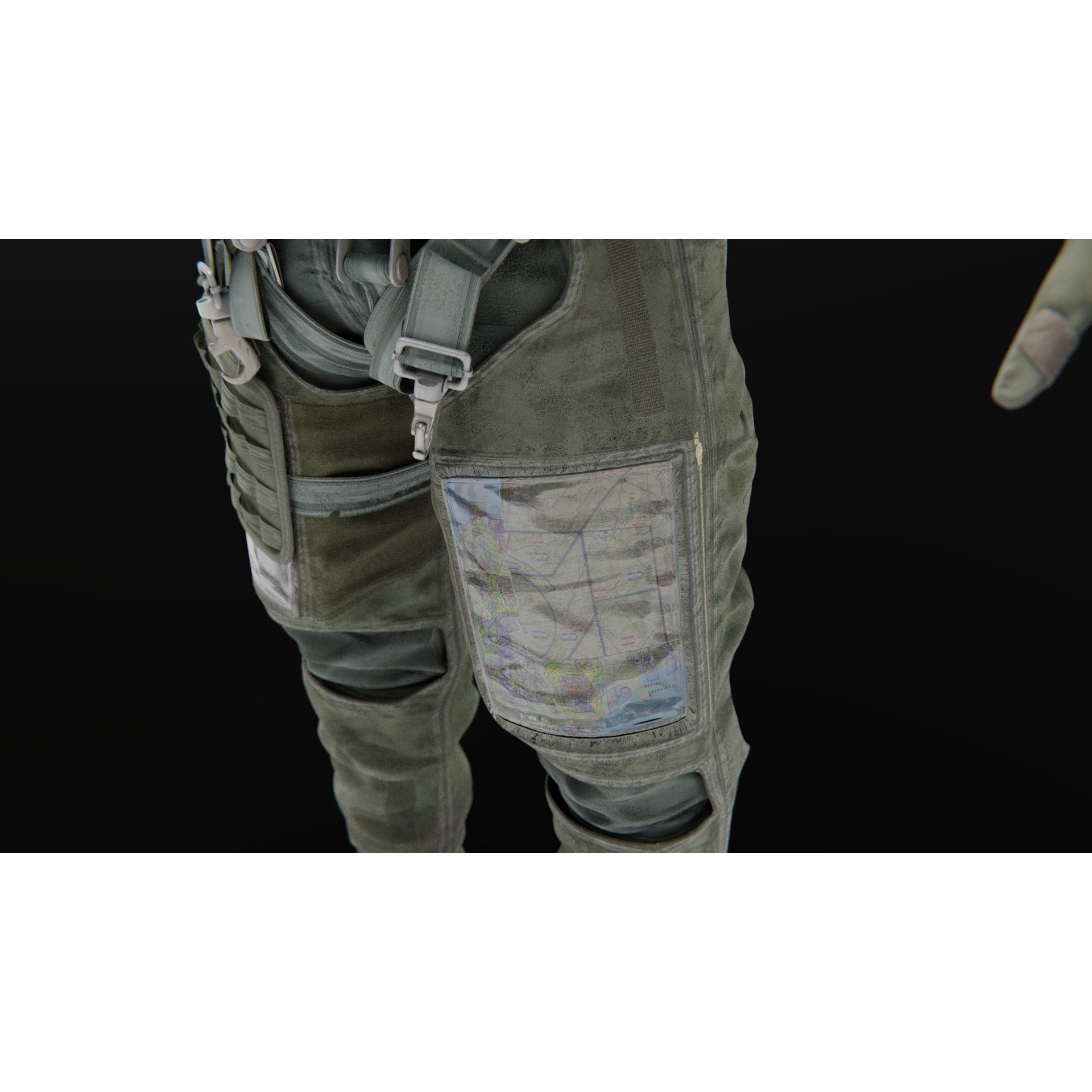 Fighter Pilot Suit - Low-Poly Game-Ready 3D Model - View 19