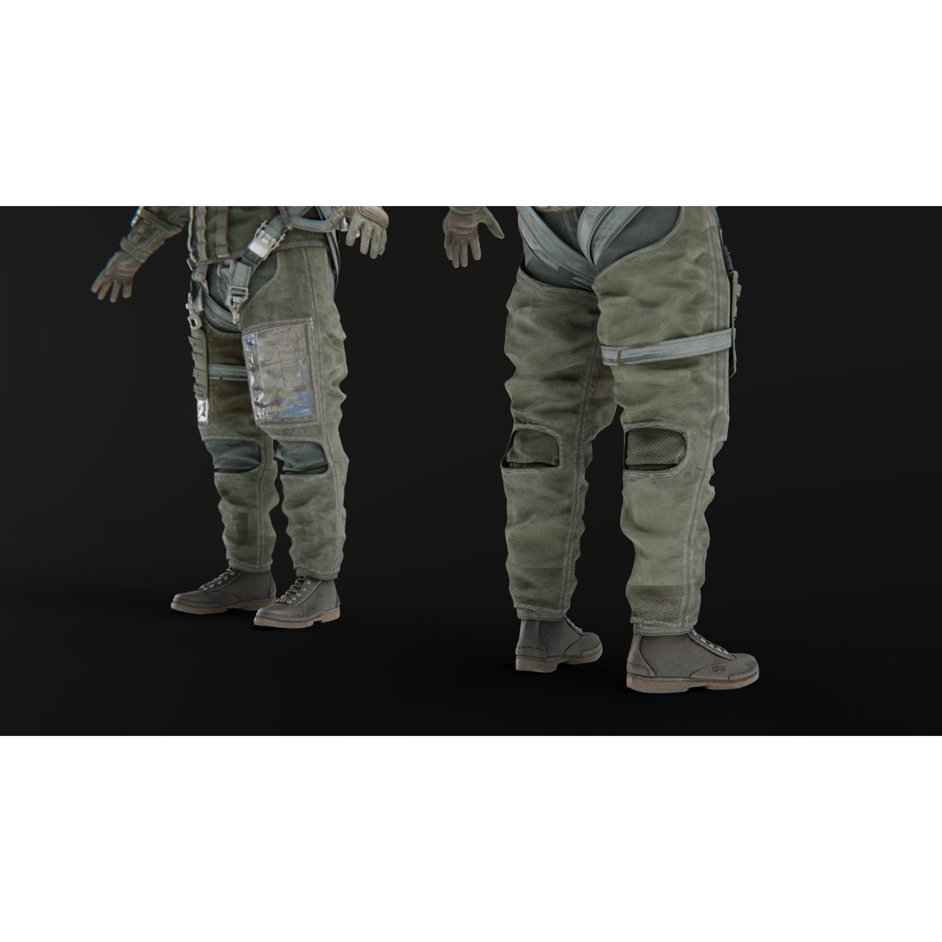Fighter Pilot Suit - Low-Poly Game-Ready 3D Model - View 20