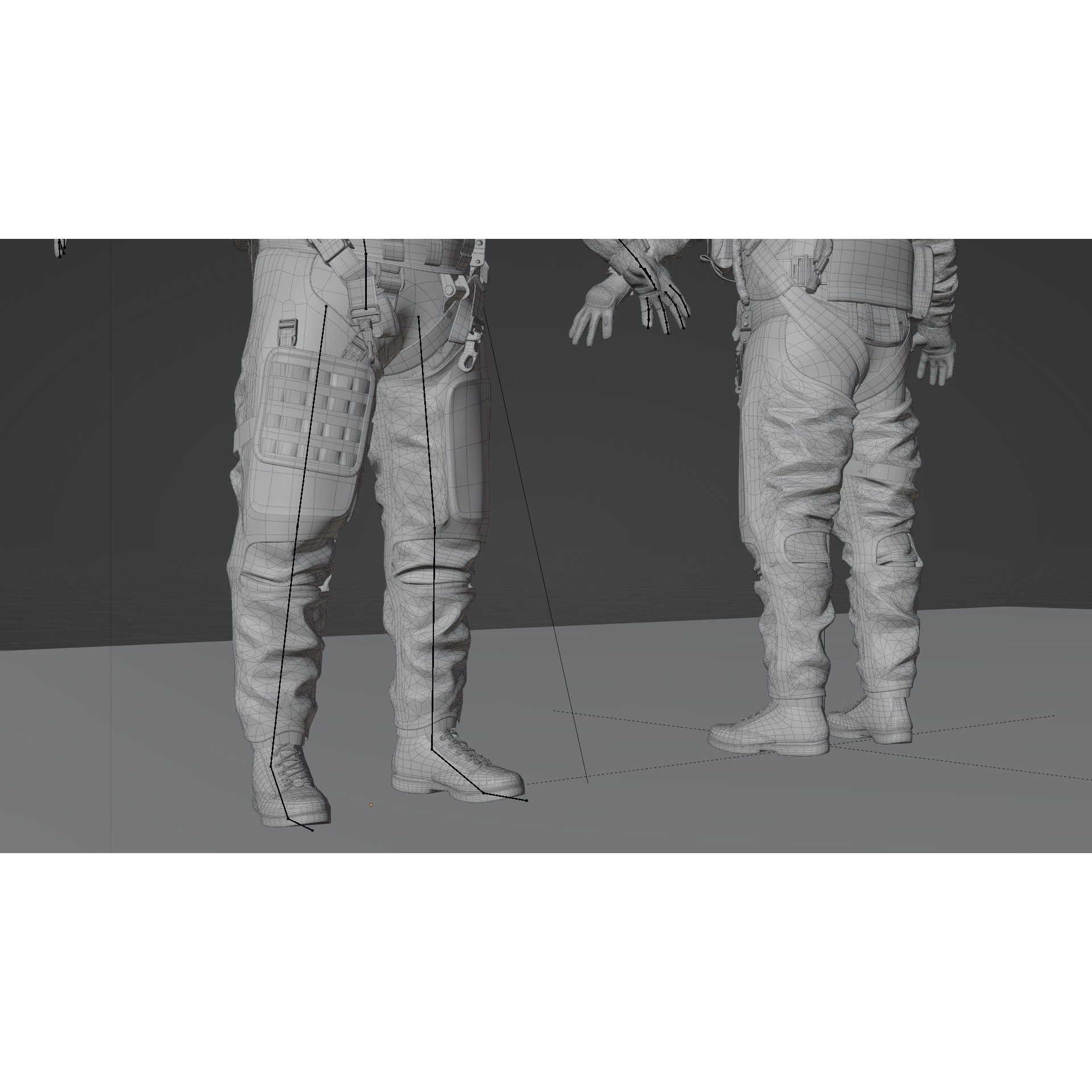 Fighter Pilot Suit - Low-Poly Game-Ready 3D Model - View 28