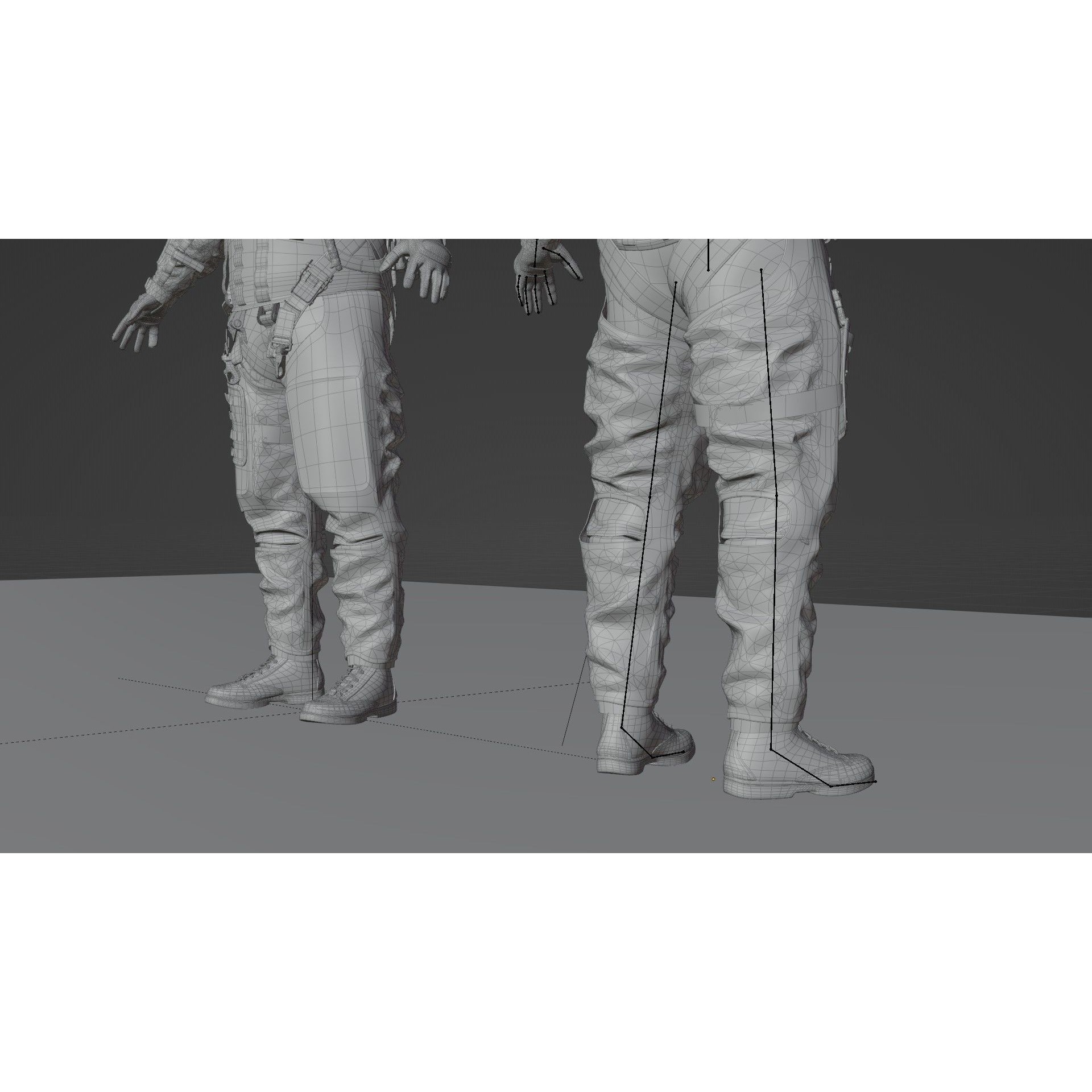 Fighter Pilot Suit - Low-Poly Game-Ready 3D Model - View 31