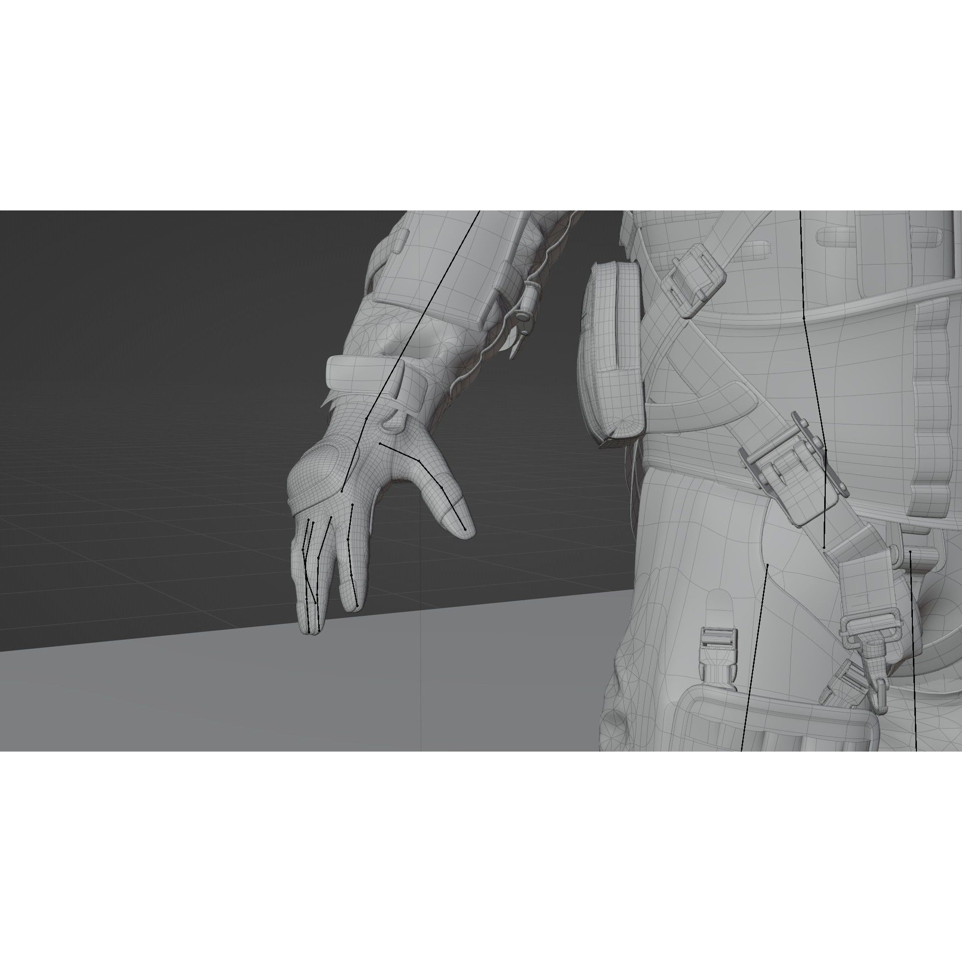 Fighter Pilot Suit - Low-Poly Game-Ready 3D Model - View 33