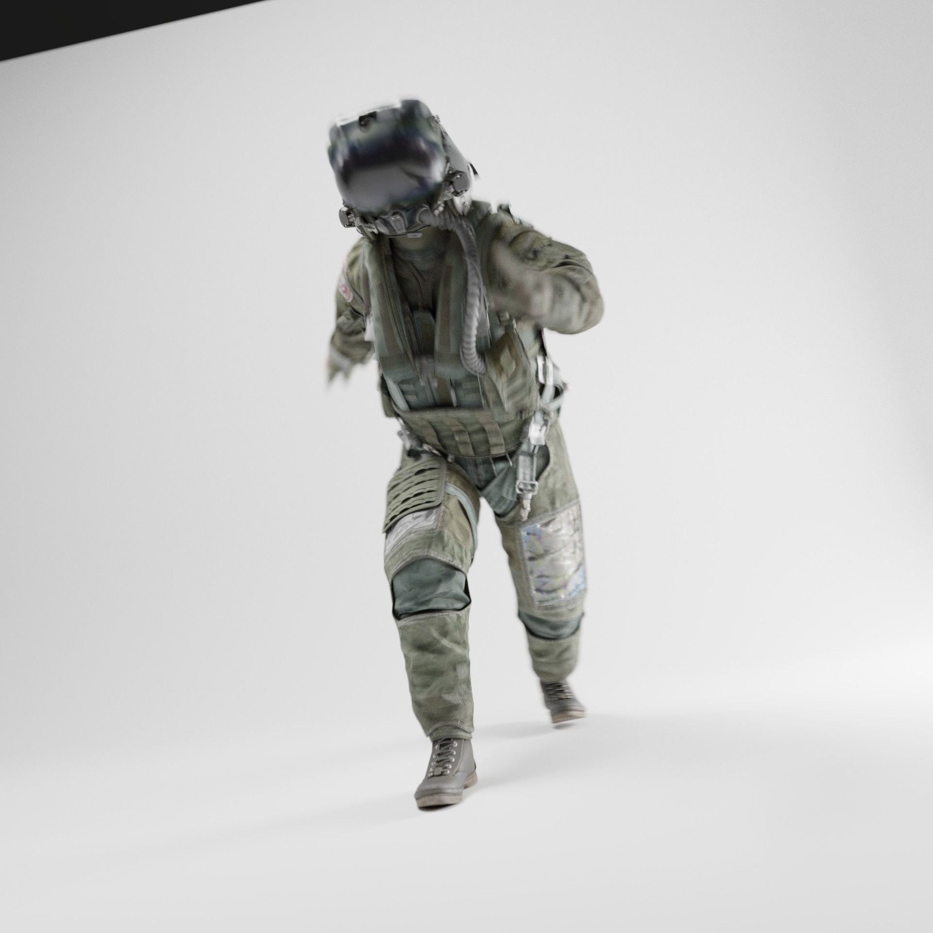 Fighter Pilot Suit - Low-Poly Game-Ready 3D Model - View 4