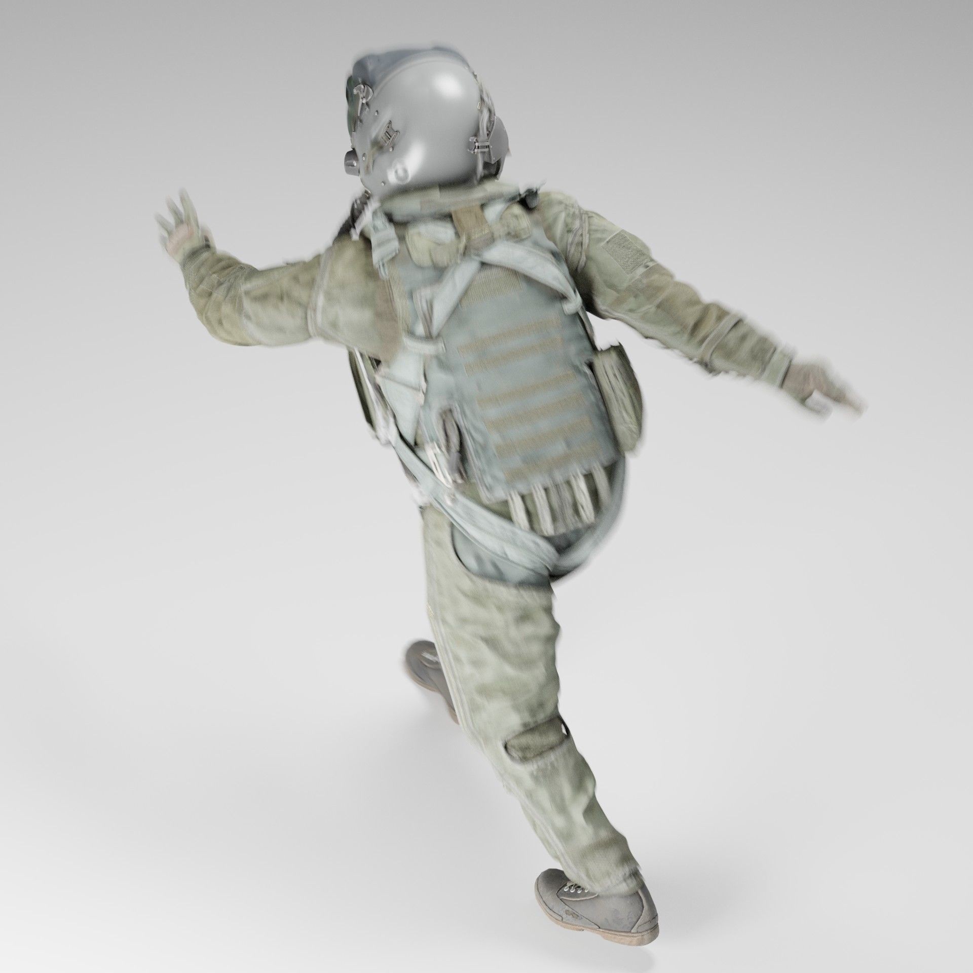 Fighter Pilot Suit - Low-Poly Game-Ready 3D Model - View 5