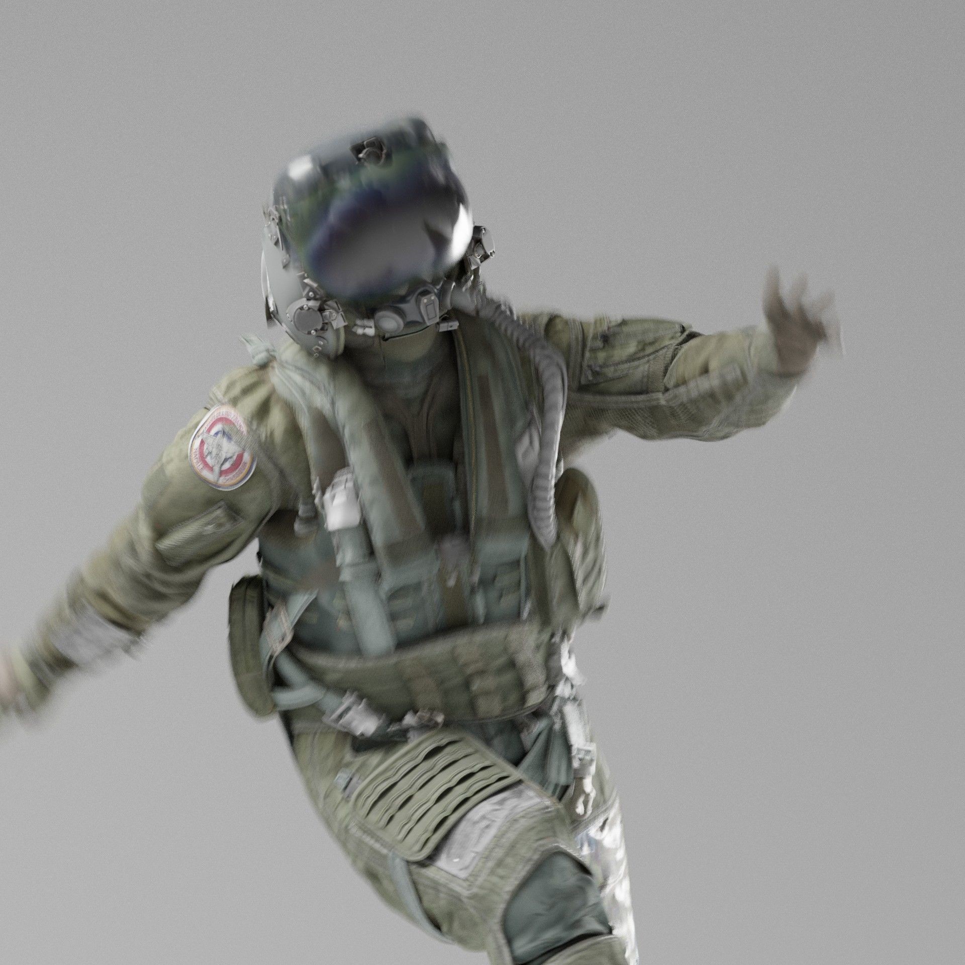 Fighter Pilot Suit - Low-Poly Game-Ready 3D Model - View 6