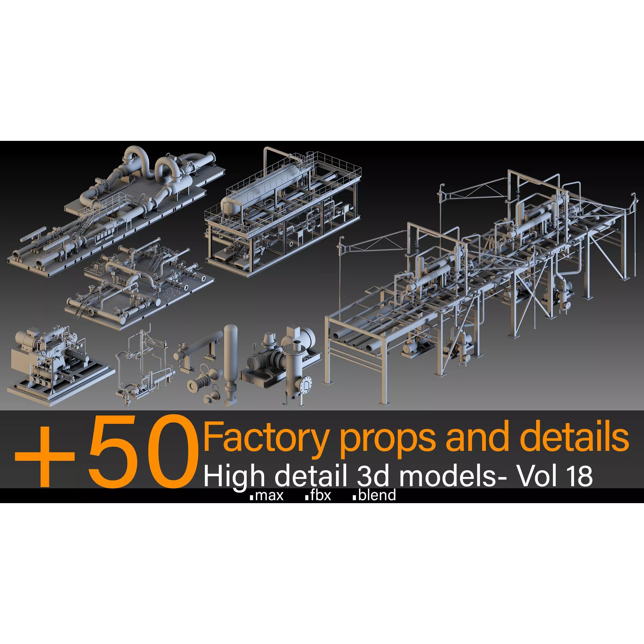 Factory Props and Details - High Detail 3D Model - View 2