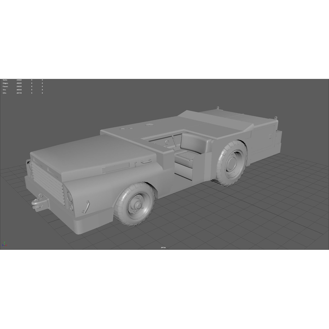 US Army Fight Deck Carrier Tractor 3D Model – Low Poly Game Asset, FBX, PBR - View 10